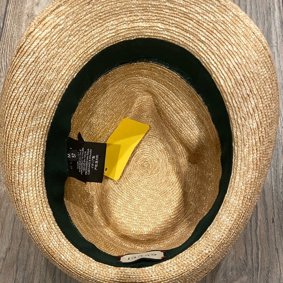 Gucci Abaca Straw Web Fedora Hat SZ M, fits small! - Picture 6 of 8